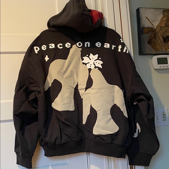 NWT Cactus Plant Flea Market Skims Collab Size Large black teddy bear hoodie - Picture 2 of 10